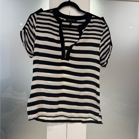 BCBGMaxAzria Monochrome Striped Top - Picture 3 of 5
